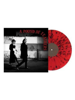 A pound of feathers - red with black splatter