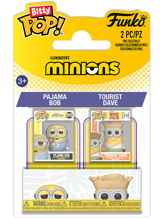 Funko bitty pop 2 pack minions pajama bob & tourist dave