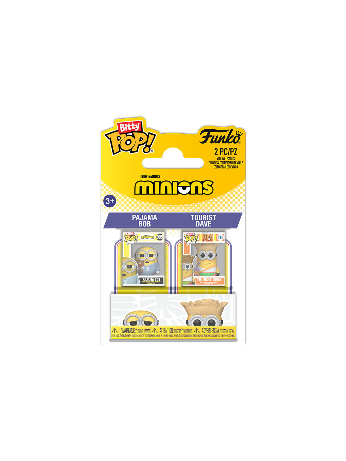 Funko bitty pop 2 pack minions pajama bob & tourist dave