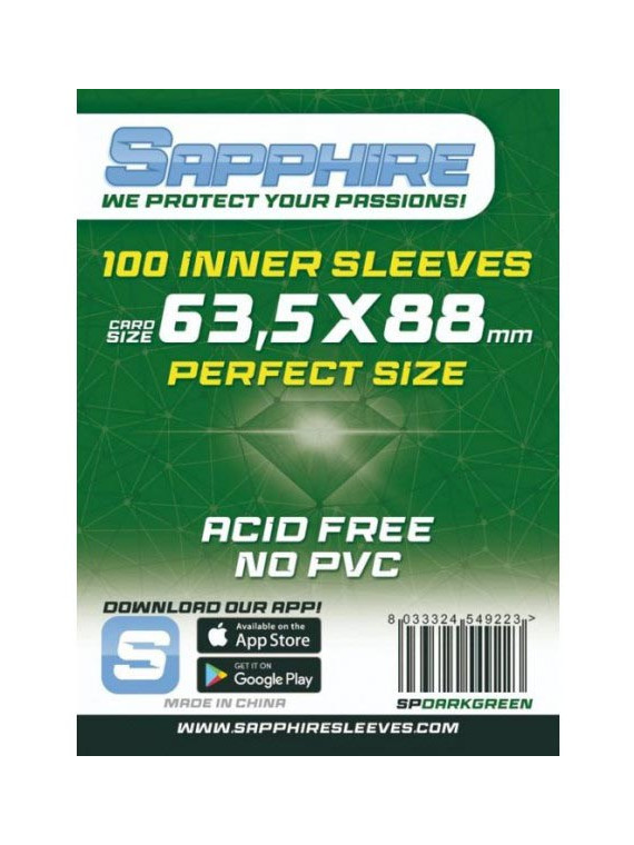 Sapphire bustine protettive 63.5x88mm perfect green 100pz