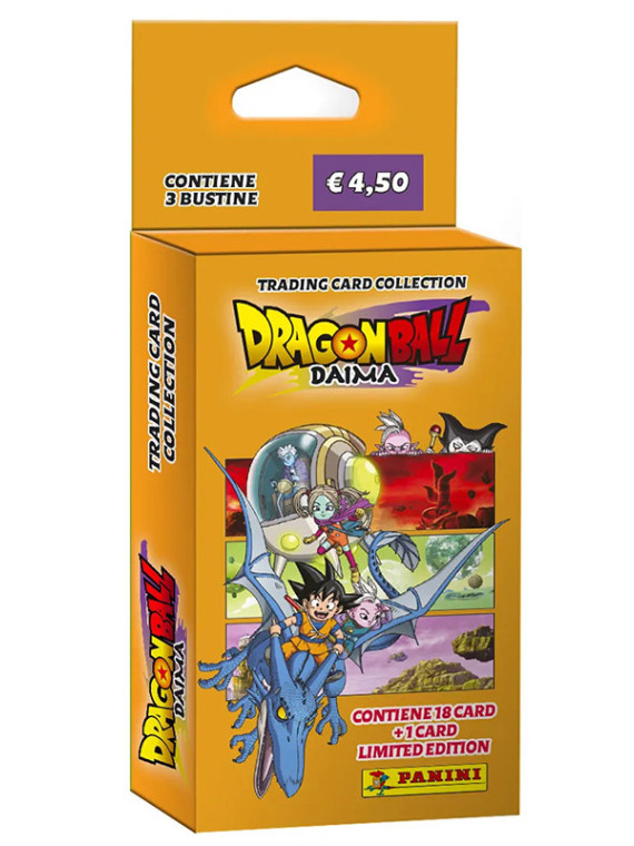Panini dragon ball daima ecoblister 3 buste + limited ed.