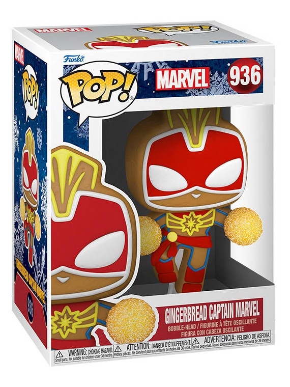 Funko pop holiday gingerbread marvel captain marvel 936