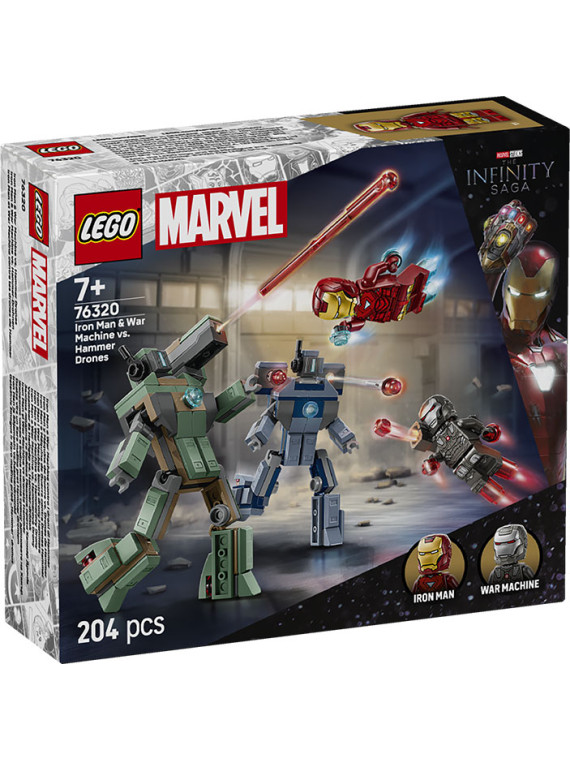Super heroes marvel iron man e war machine vs droni - 76320