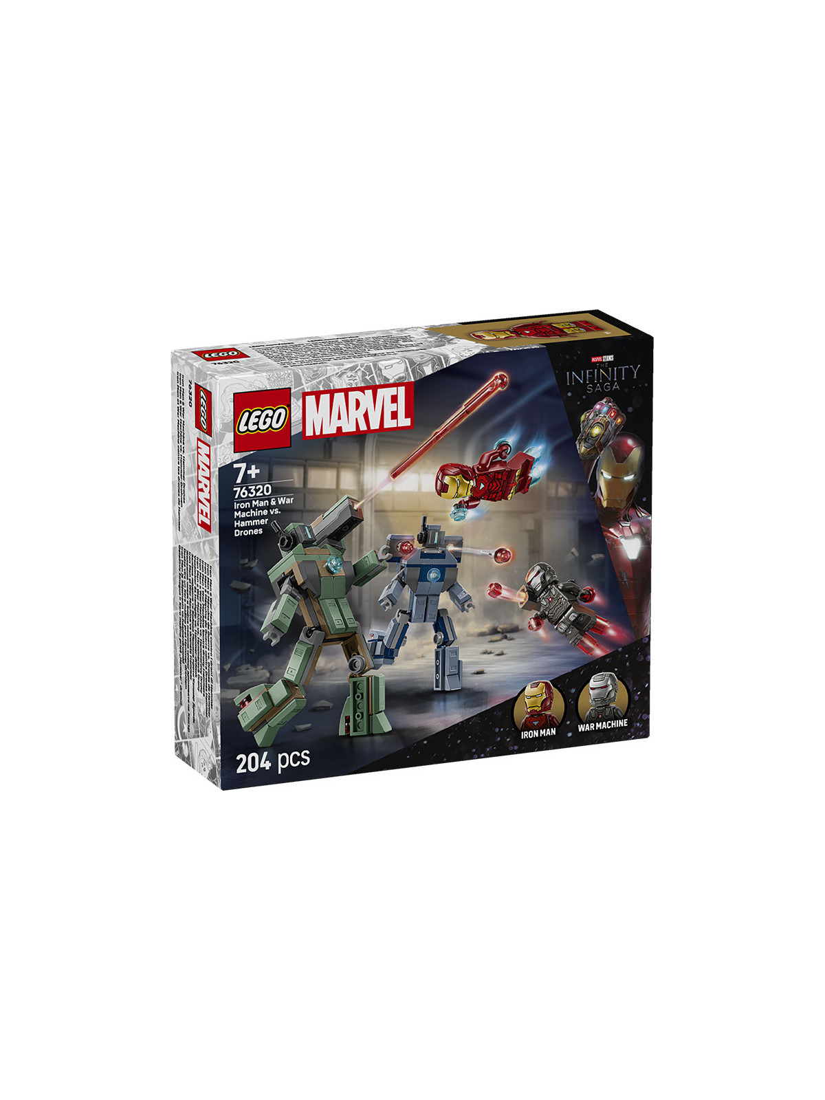 Super heroes marvel iron man e war machine vs droni - 76320