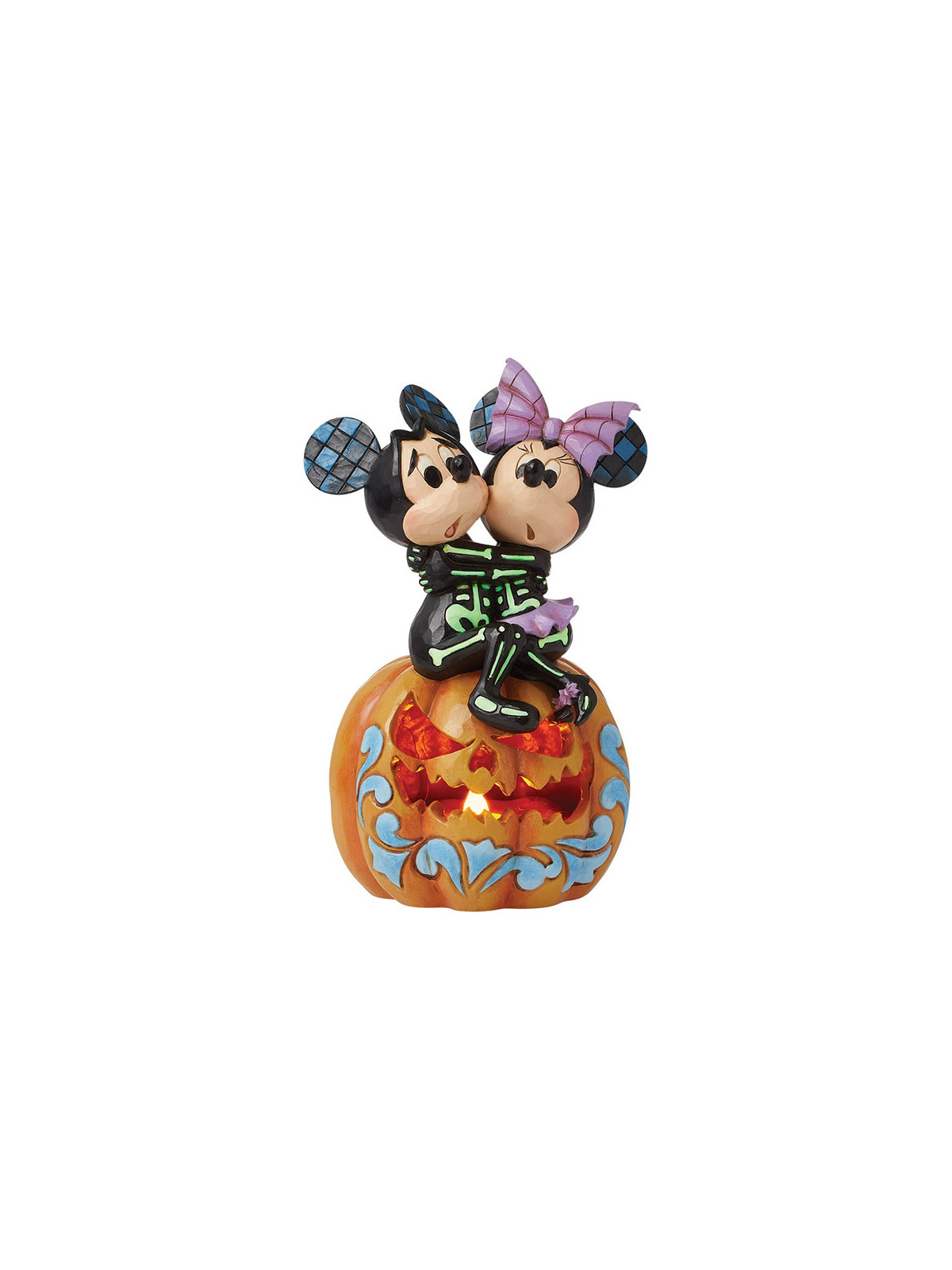 Mickey mouse e minnie sulla zucca di halloween